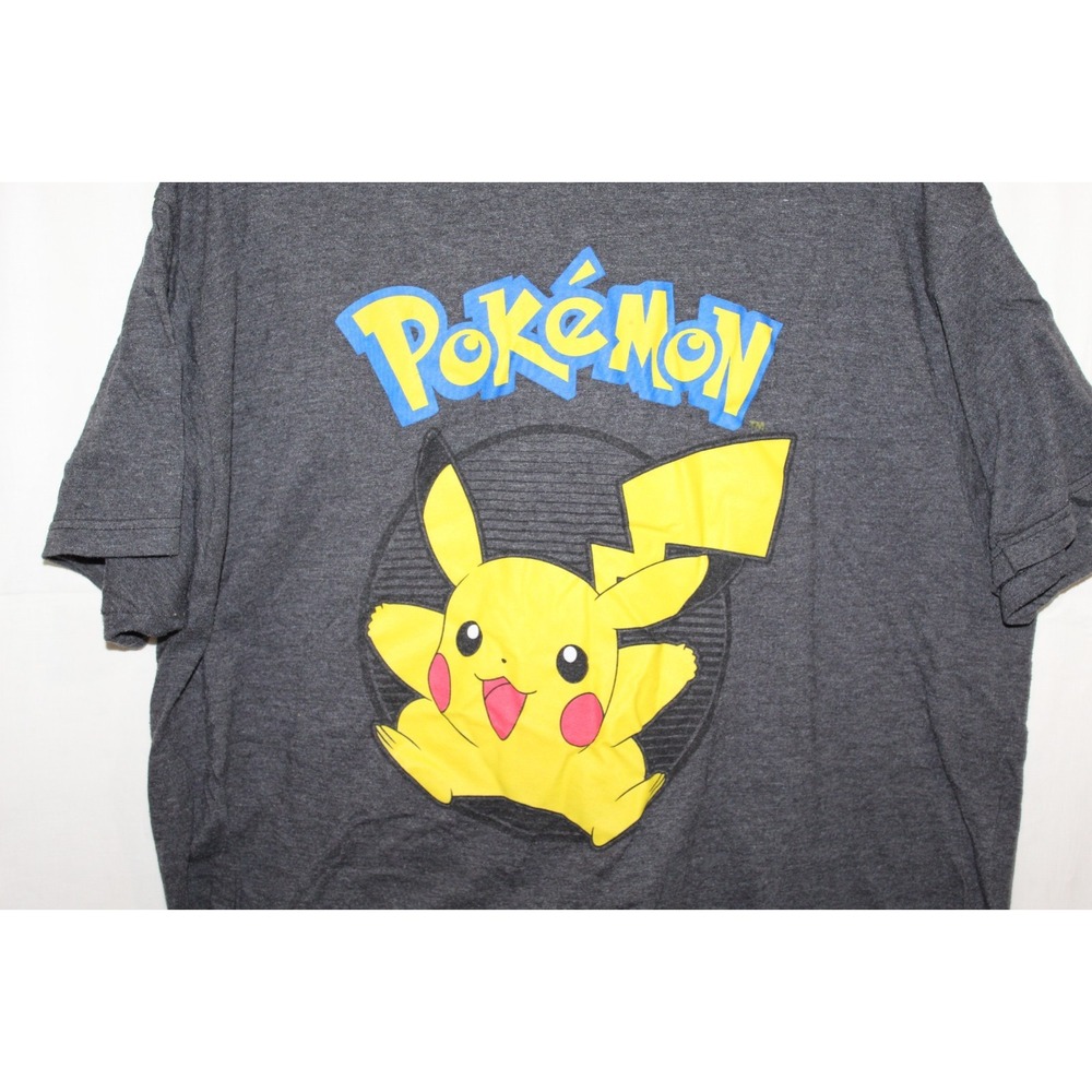 Pokemon Pikachu T Shirt Mens XL Gray Nintendo Graphic Tee 2015 Anime Gamer